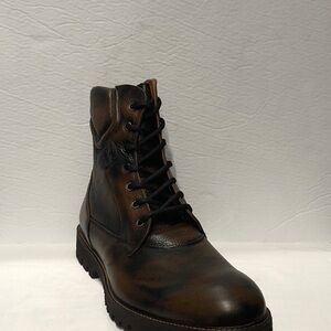 Sabatter boot brown leather round toe thick sole13
